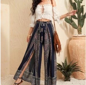 ♥️tribal print wide leg pant♥️